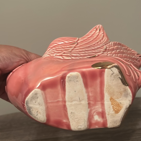 Vintage Cameron Clay MCM pink swan  flamingo 🦢 planter, cottage - Picture 5 of 5